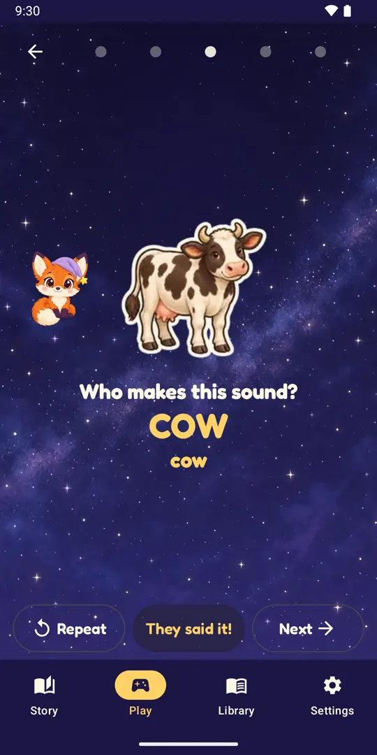 What's that sound? game: Tita asks who makes this sound and the answer is a cow